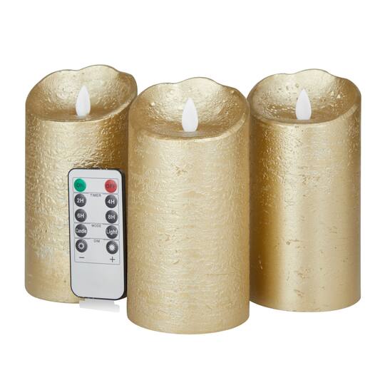 Gold Traditional Flameless Candle Set
